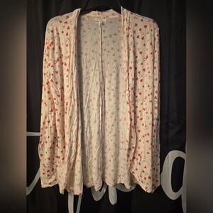 Maurices Cream and Red Patterned Sweater